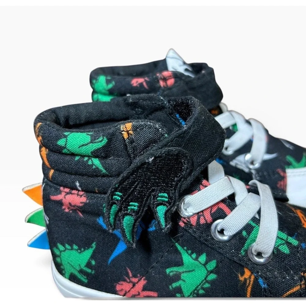 FabKids Kids Dino Dino Black High Top Sneakers Shoes Boy Dinosaurs Toddler Sz 8